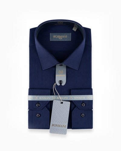 Chemise Bleu Marine Rayée Regular Fit | Vestiaire