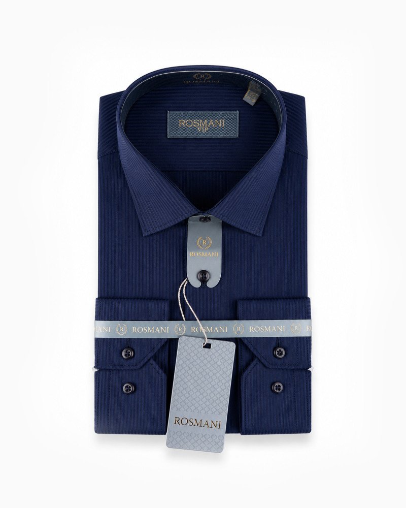 Chemise Bleu Marine Rayée Regular Fit | Vestiaire