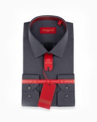 Chemise gris anthracite unie regular fit