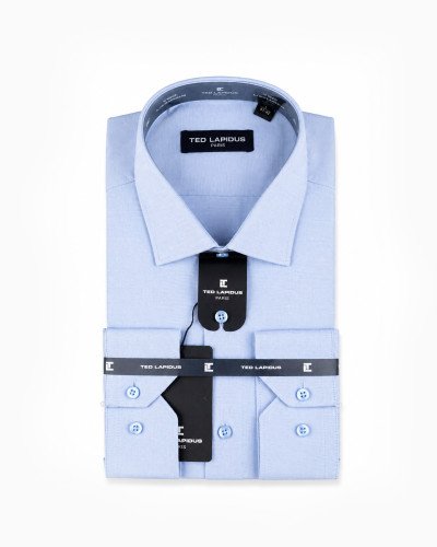 Chemise bleu ciel unie regular fit