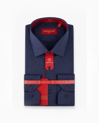 Chemise bleu marine unie regular fit