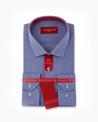 Chemise Bleu Gris à micro-texture – Coupe Regular Fit