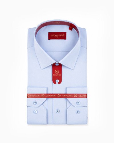 Chemise Bleu Ciel Clair Unie – Coupe Regular Fit