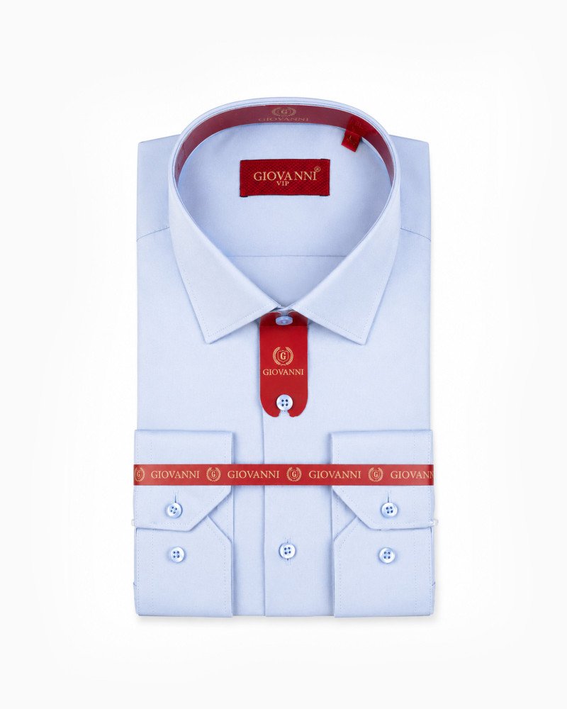 chemise bleu ciel clair unie regular fit