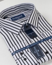 Chemise Rayée Blanc/Noir Regular Fit