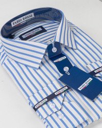 Chemise Rayée Bleu Ciel/Blanc Regular Fit