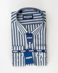 Chemise Rayée Vert/Blanc Regular Fit – Rayures Larges