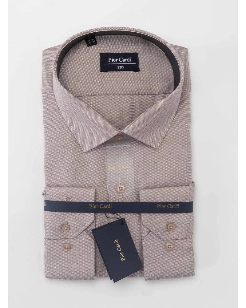 Chemise Unie Beige Clair Regular Fit