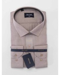 Chemise Unie Beige Clair Regular Fit