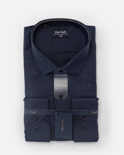 Chemise unie bleu marine regular fit