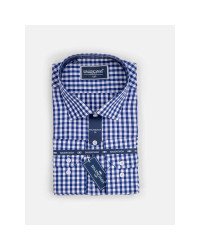 Chemise à Carreaux Bleu Royal/Blanc Regular Fit