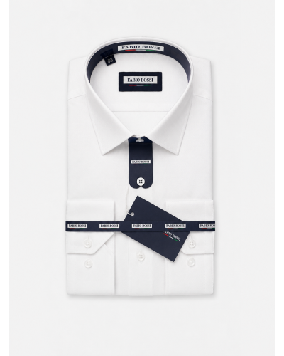 Chemise unie blanc cassé regular fit
