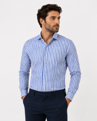Chemise rayée bleu royal - chemise regular fit