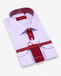 Chemise Lilas Rayée Regular Fit | Vestiaire