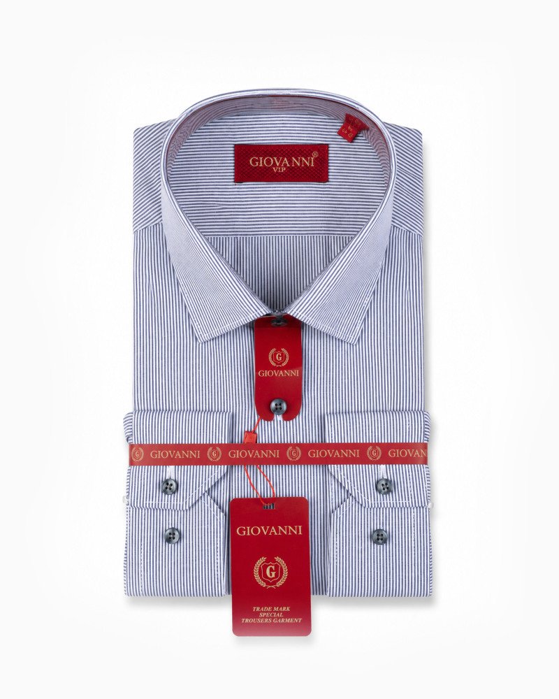 Chemise Bleue Rayée Regular Fit | Vestiaire